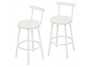 tabouret de bar <strong>STILVORA</strong> - blanc hauteur d'assise 65 cm vendu Par paire