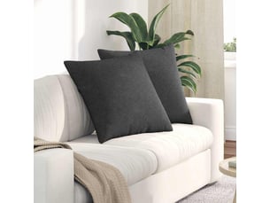 Lot de 2 coussins de canapé, coussins décoratifs tissu en velours côtelé gris foncé cf58827