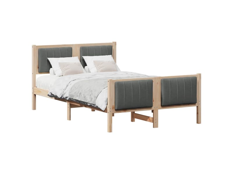  Lit double- lit adulte -  cadre de lit avec tête de lit marron et gris foncé 120 x 190 cm  - Conforama B