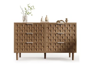 Buffet 0 porte(s)  6 tiroir(s) DESMIU  - 120 cm coloris bois clair 