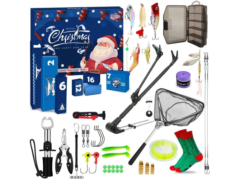  Calendrier de l’avent pêche 2026 pour homme, 24 jours d’outils et accessoires de pêche, cadeau de noël pour pêcheur  - Conforama A