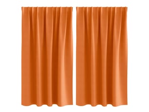 Lot de 2 rideaux occultants, rideaux black-out avec anneaux orange vif 140 x 140 cm cf44721