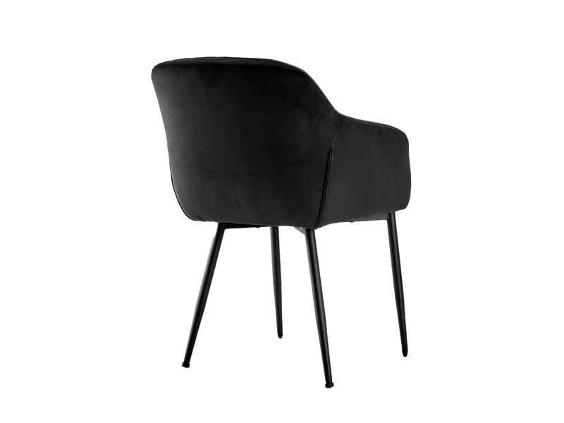  Lot de 4 chaises de salle à manger goeurvant 711 en velours et pieds en métal - noir JOD00711AAB-4 - Conforama W