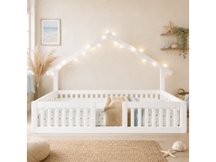 Lit cabane 90x200 cm <strong>MODENVIE</strong>  <strong></strong> coloris blanc