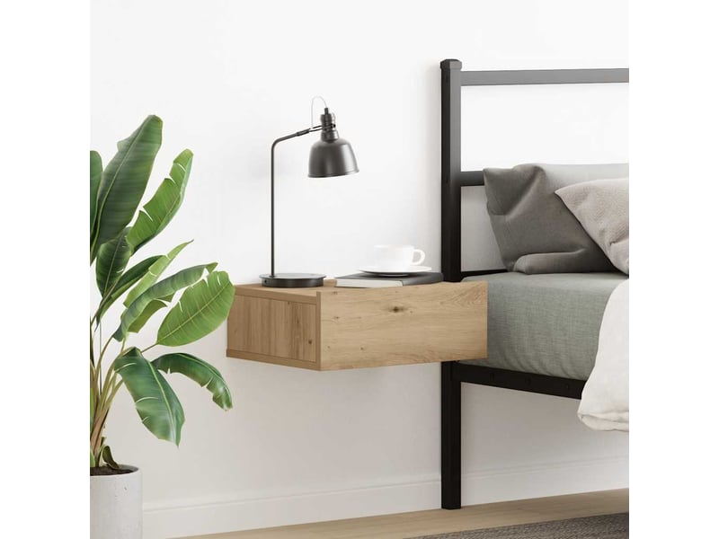  Table de chevet - cabinet de chevet - table de nuit flottante chêne artisanal bois d'ingénierie  - Conforama B
