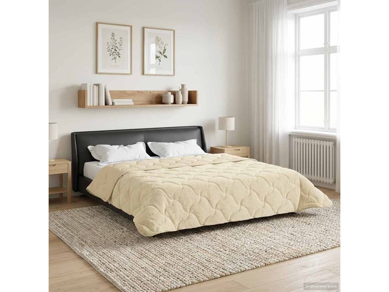  Duvet - couette complet toute l'année matelassé crème 200 x 240 cm  - Conforama D