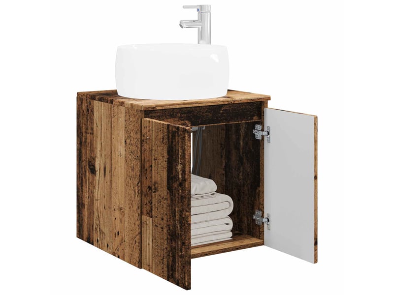  Vanité de lavabo mural, meuble de rangement bois ancien 49.5x44.5x66 cm shl5865  - Conforama C