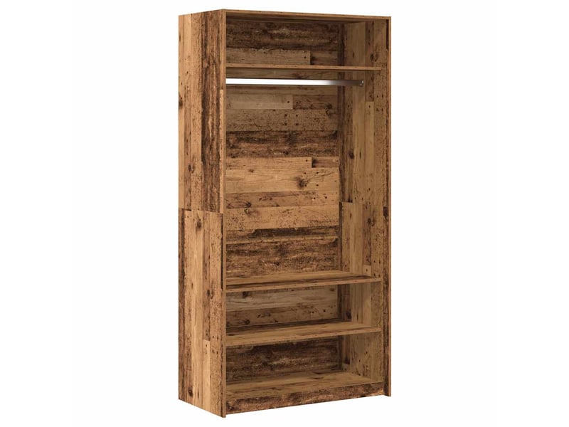  Garde-robe, armoire de rangement vieux bois 100x50x200 cm bois d'ingénierie shl18685  - Conforama A