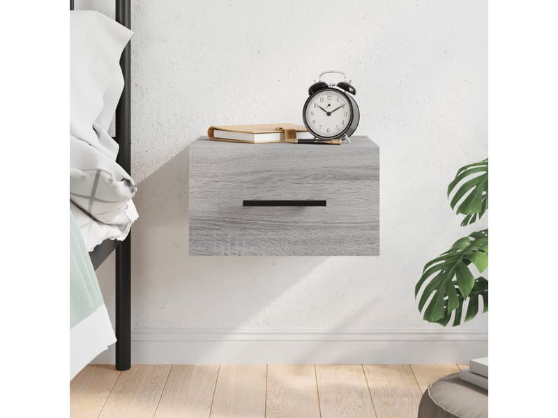  Table de chevet chanmbre, table d'appoint murale sonoma gris 35x35x20 cm  - Conforama B