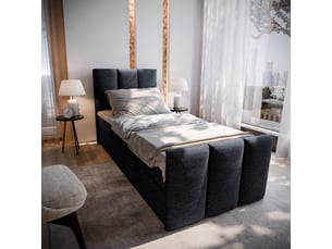 Lit avec rangement 80x200 cm <strong>MASSENO</strong> <strong></strong> coloris noir
