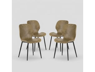 Lot de 4 chaises de salle à manger rembourrées soft-touch callisto - beige