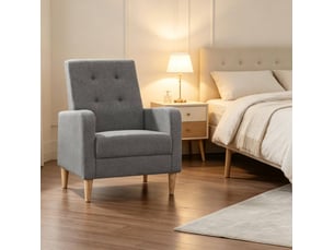 Fauteuil fixe DESVIAE Coton / Lin gris vendu A l'unité