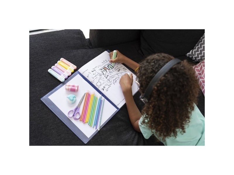  Surligneurs pastels set de 6 pointes biseautées 1 5 mm  - Conforama C