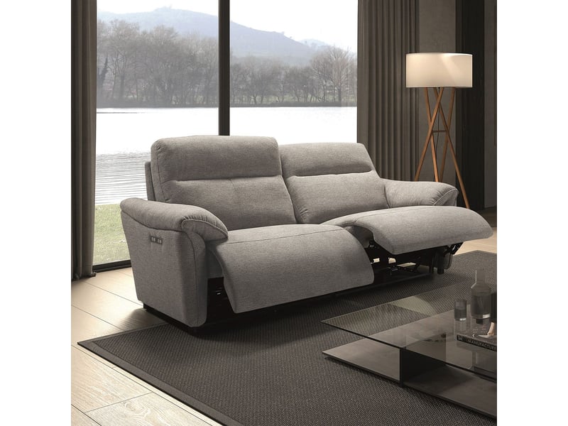  Canapé 3 places électrique relax zéro gravity tissu gris chiné - balco BALCO - Conforama E