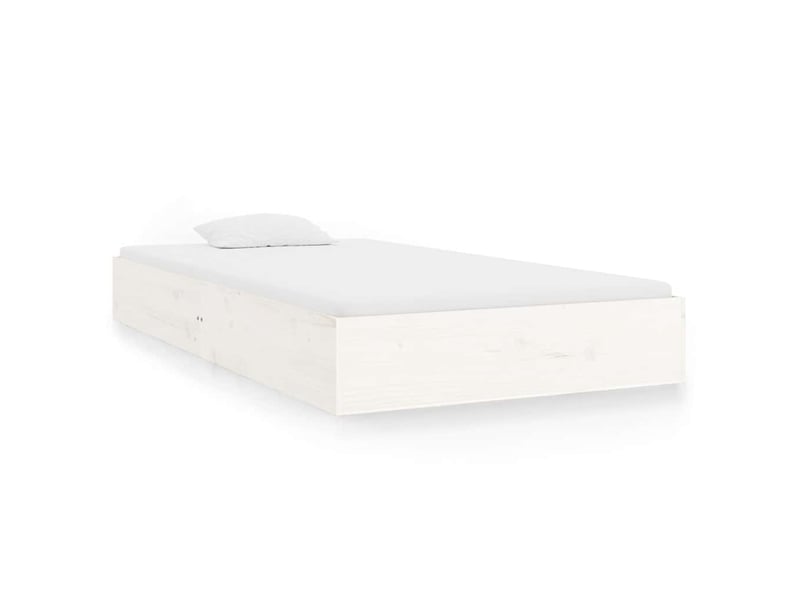  Lit simple- lit adulte -  cadre de lit sans matelas blanc bois massif 90x200 cm  - Conforama A