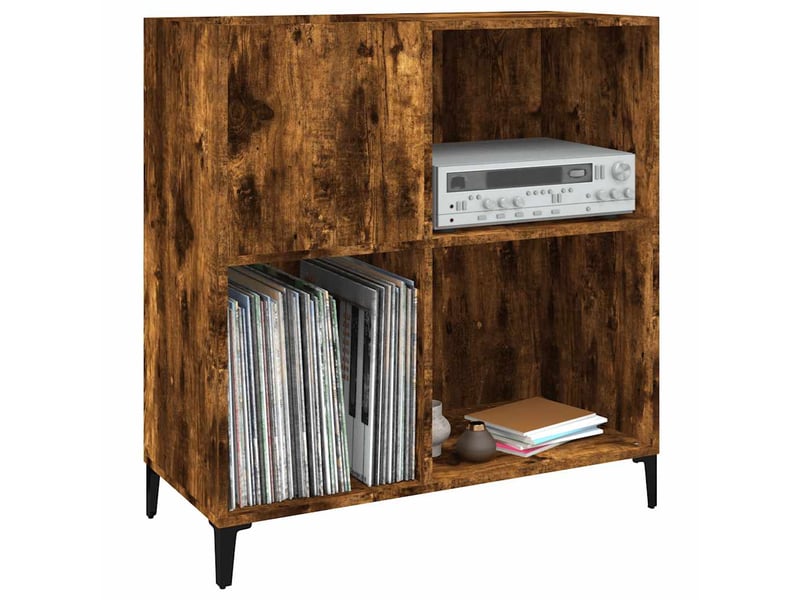  Armoire à disques, armoire de rangement chêne fumé 84,5x38x89 cm bois d'ingénierie shl1750  - Conforama D