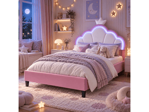Lit 2 places 140x190 cm YELENARO coloris rose