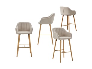 tabouret de bar  MEUBLES COSY  - beige hauteur d'assise 75 cm vendu Par 4