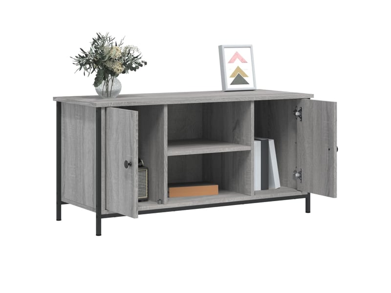  Meuble tv - banc tv - meuble de rangement sonoma gris 100x40x50 cm bois d'ingénierie  - Conforama D