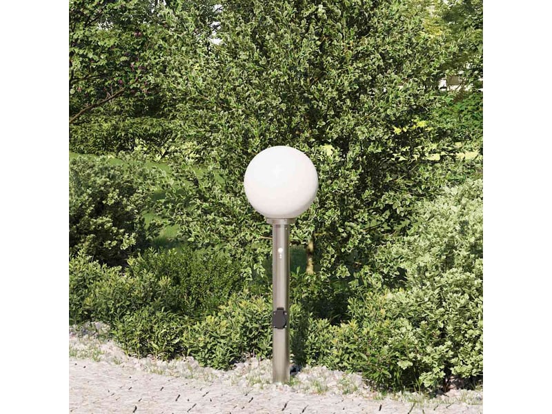  Borne lumineuse, lampadaire avec détecteur et prise 80 cm acier inoxydable ip44 shl91555  - Conforama C