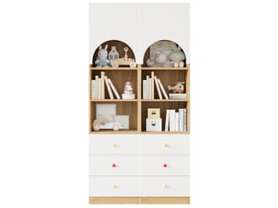 Bibliotheque coloris  bicolore 3 étagère(s) DESVIAE  - 100 cm x 200 cm
