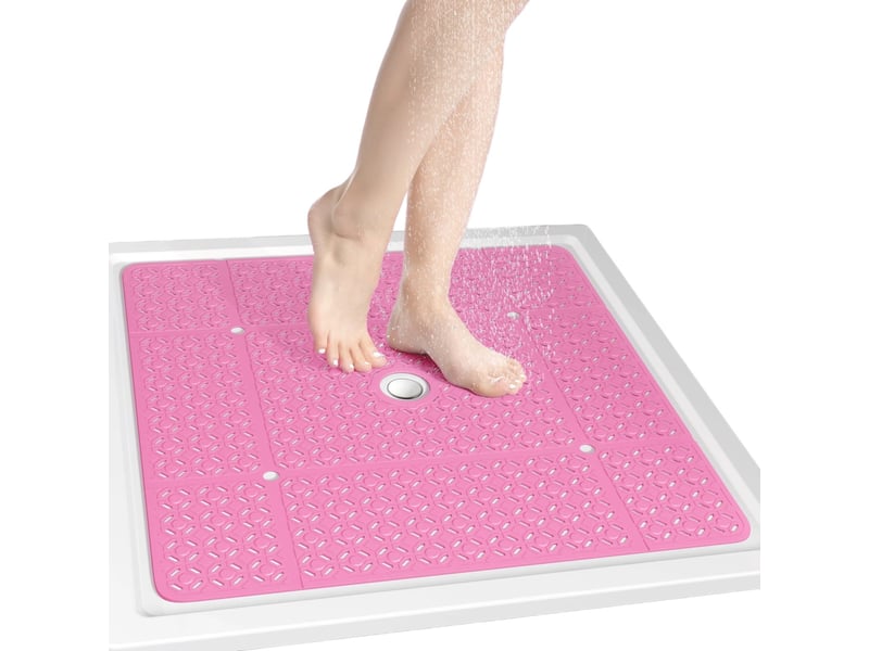  Tapis de douche en tpe à ventouses - 27 x 27 pouces - rose  - Conforama A