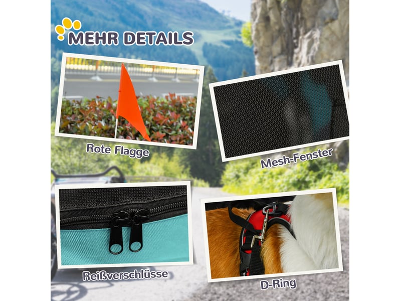  Remorque vélo pour enfent 130x73x90 cm – vert – pliante avec roues 20 pouces et protection pluie  - Conforama E