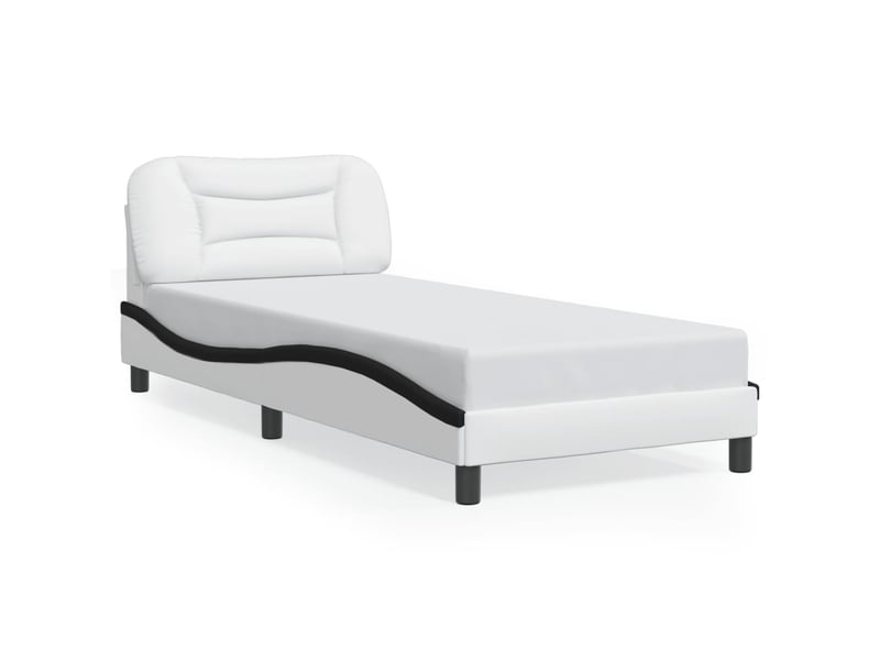 Lit simple- lit adulte -  cadre de lit avec led sans matelas hvar blanc et noir 80x200 cm  - Conforama D