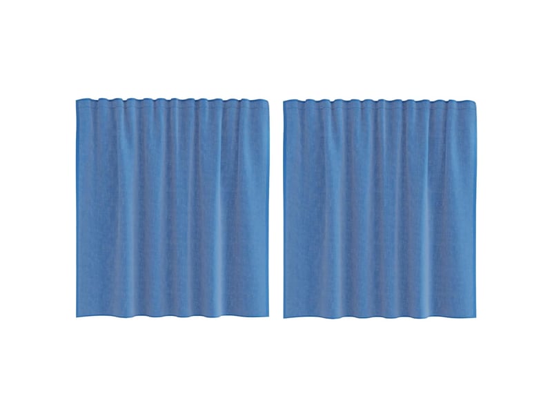 Lot de 2 rideaux en voile, voilages avec passe-tringles bleu royal cf44465 - Conforama A