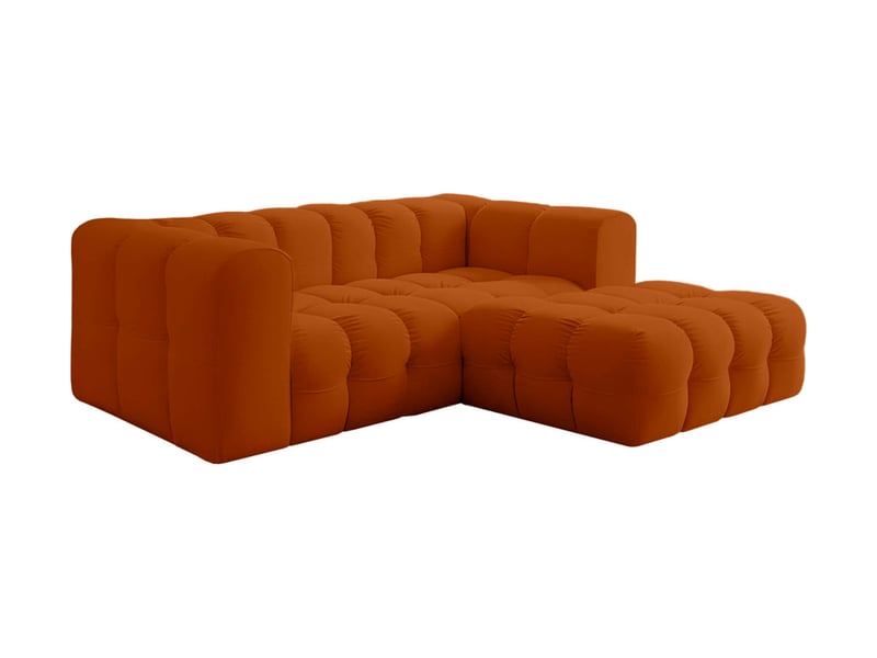  Canapé d'angle droit miloe mini 3 places en velours - terracotta MILOE - Conforama A