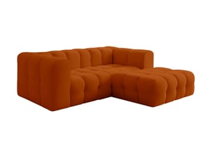 Canapé d'angle droit fixe LOUNGITUDE MILOE 3 places Velours Terracotta