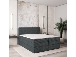 Lit avec rangement 180x200 cm <strong>MASSENO</strong> <strong></strong> coloris gris
