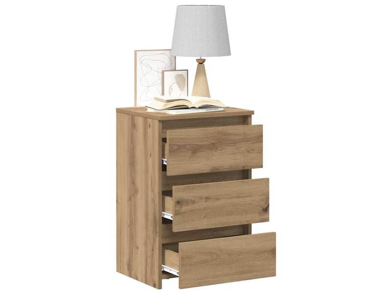 Lot de 2 tables de chevet - cabinet de chevet - table de nuit chêne artisanal bois d'ingénierie - Conforama B
