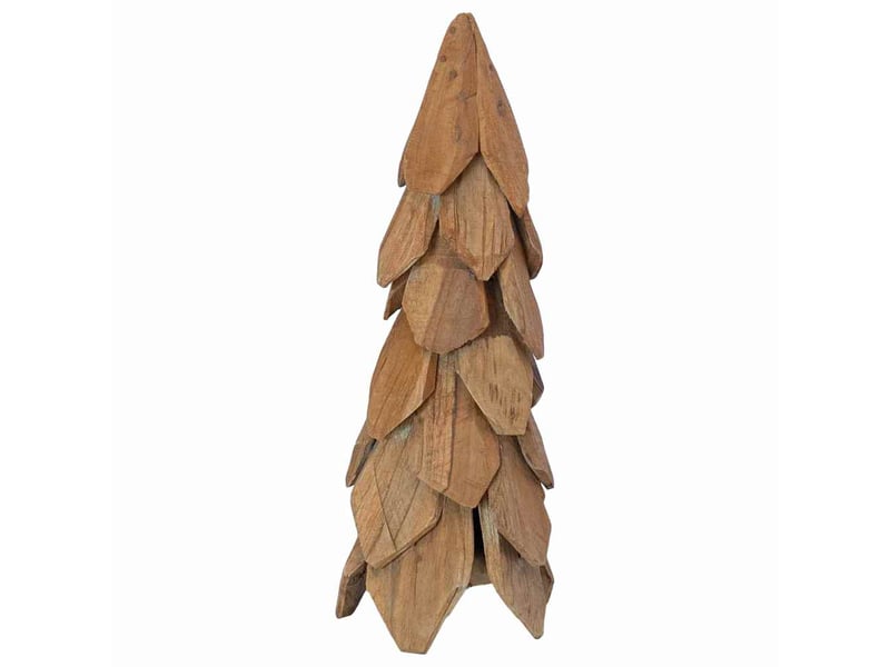  Sapin de noël - arbre de noël avec support marron 51 cm bois de teck solide  - Conforama E