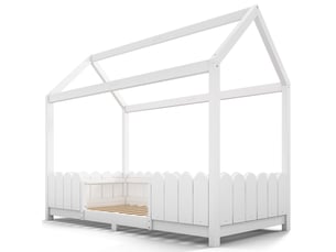 Lit cabane 90x200 cm BEAOK   coloris blanc