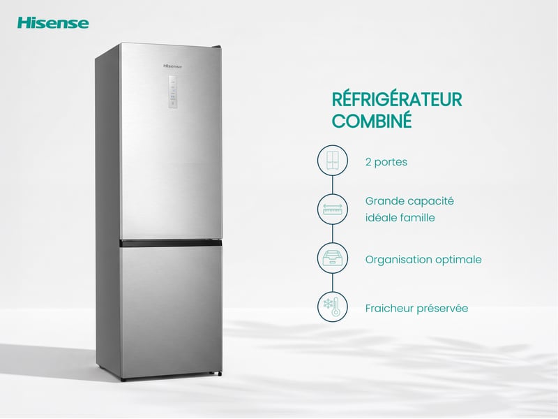 Réfrigérateur combiné (congélateur en bas) HISENSE RB440N4ACD - Conforama N