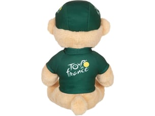 Peluche ours tour de france 24 cm maillot vert sprinteur et casquette