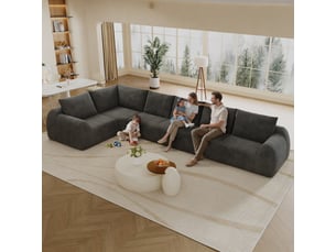 Canapé d'angle, canapé de salon, sans montage, format compressé, pour salon, chambre, gris foncé, appartement