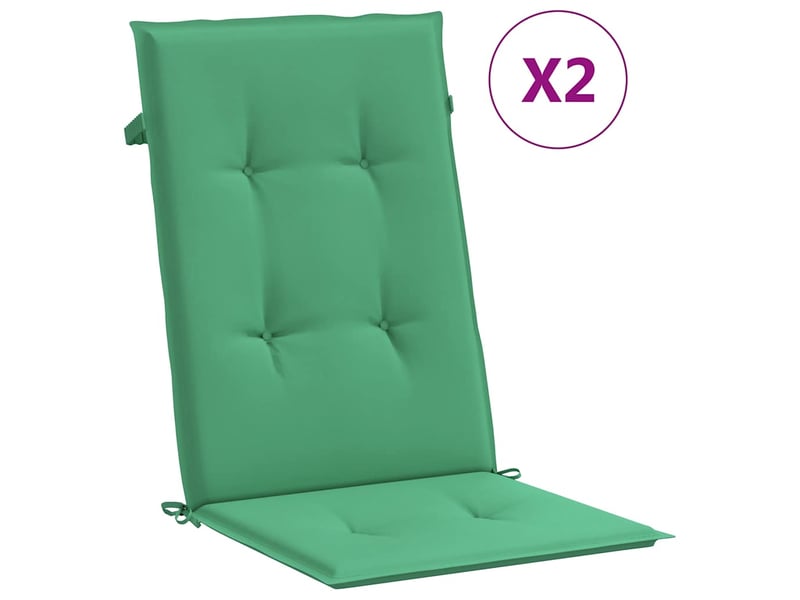  Lot de 2 coussins de chaise de jardin à dossier haut vert tissu cf32957  - Conforama A