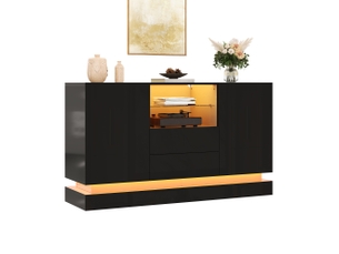 Buffet 2 porte(s) 2 tiroir(s) REDOM - 140 cm coloris noir