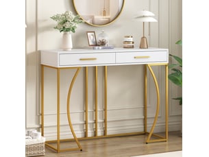 Console 2 tiroir(s)  coloris blanc <strong>MAISENTIEL</strong> <strong></strong> - longueur 110 cm - 110 cm