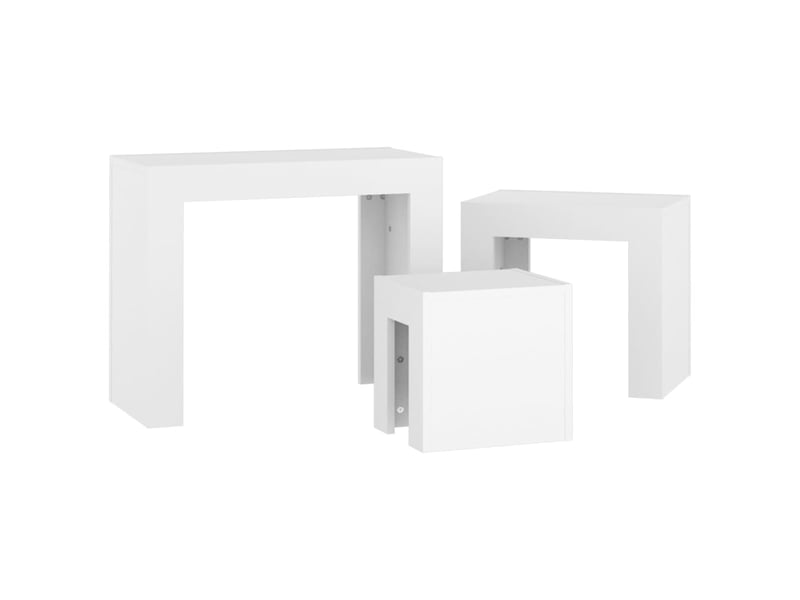  Tables basses gigognes 3 pcs | table de salon blanc bois d’ingénierie  - Conforama E