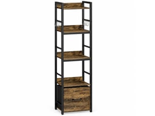 Bibliotheque coloris naturel 4 étagère(s) <strong>DESVIAE</strong> <strong></strong> - 26 cm x 136.5 cm