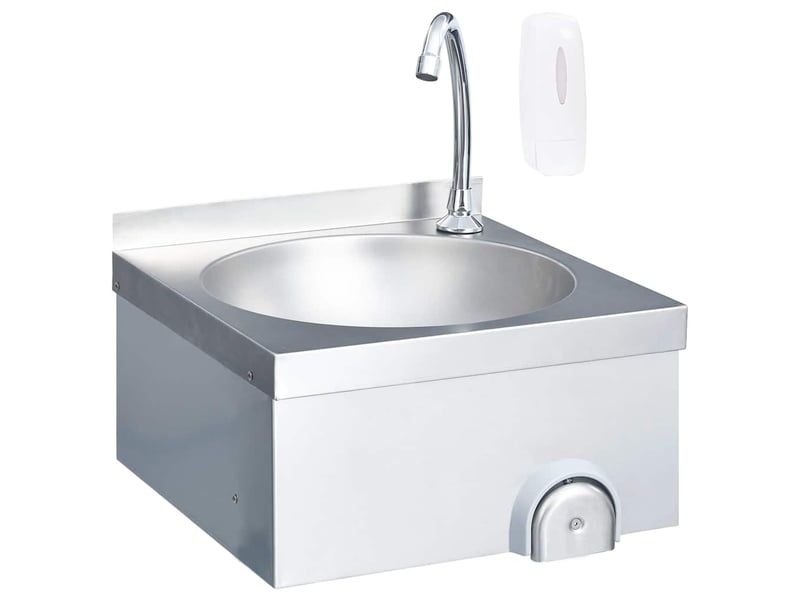  Lavabo de lavage avec robinet et distributeur de savon inox cf65660  - Conforama A