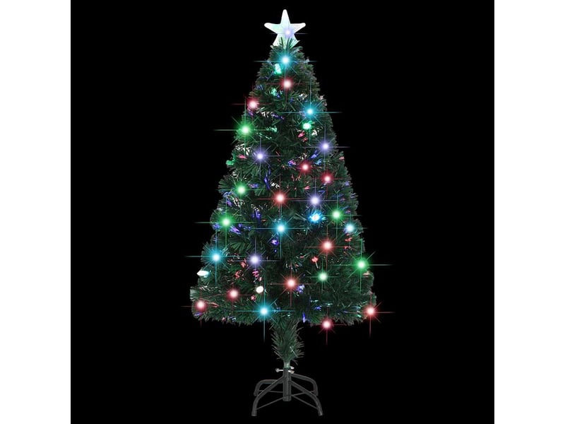  Arbre de noël, sapin de noël pré-éclairé avec support et led 120 cm fibre optique  - Conforama E