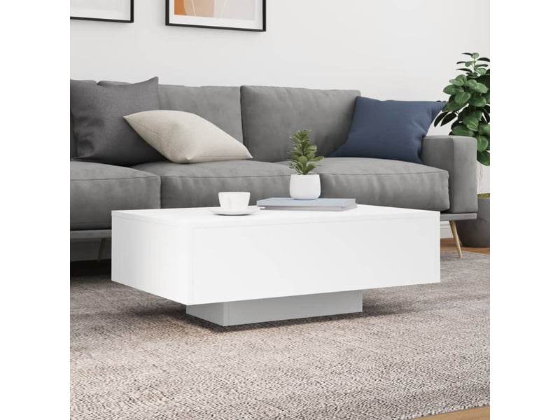  Table basse | table d'appoint salon avec lumières led blanc 85x55x31 cm  - Conforama D
