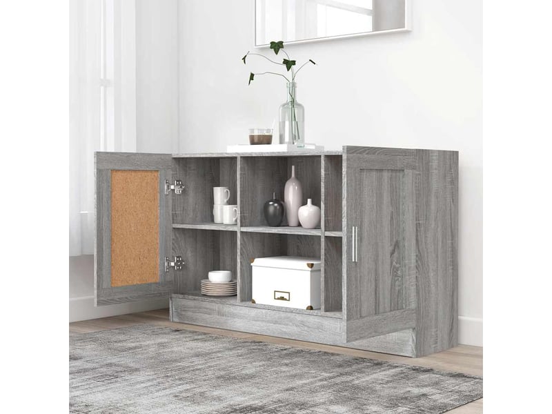  Buffet - bahut - meuble de rangement sonoma gris 120x30,5x70 cm bois d'ingénierie  - Conforama C
