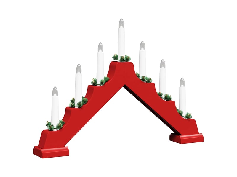 Pont de bougie de noël rouge 39.5 x 5 x 29 cm pin massif cf62262 - Conforama D