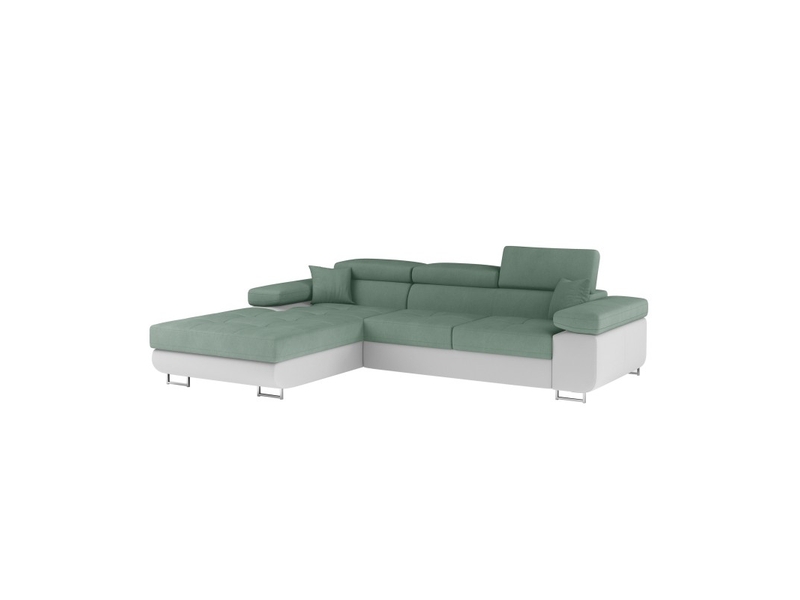  Canapé d'angle convertible amanda vert en chenille fine avec coffre  - Conforama E