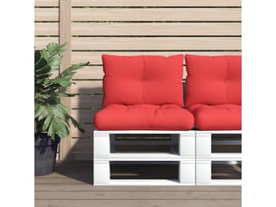 Lot de 2 coussins de palette, coussins de canapé rouge tissu cf59612